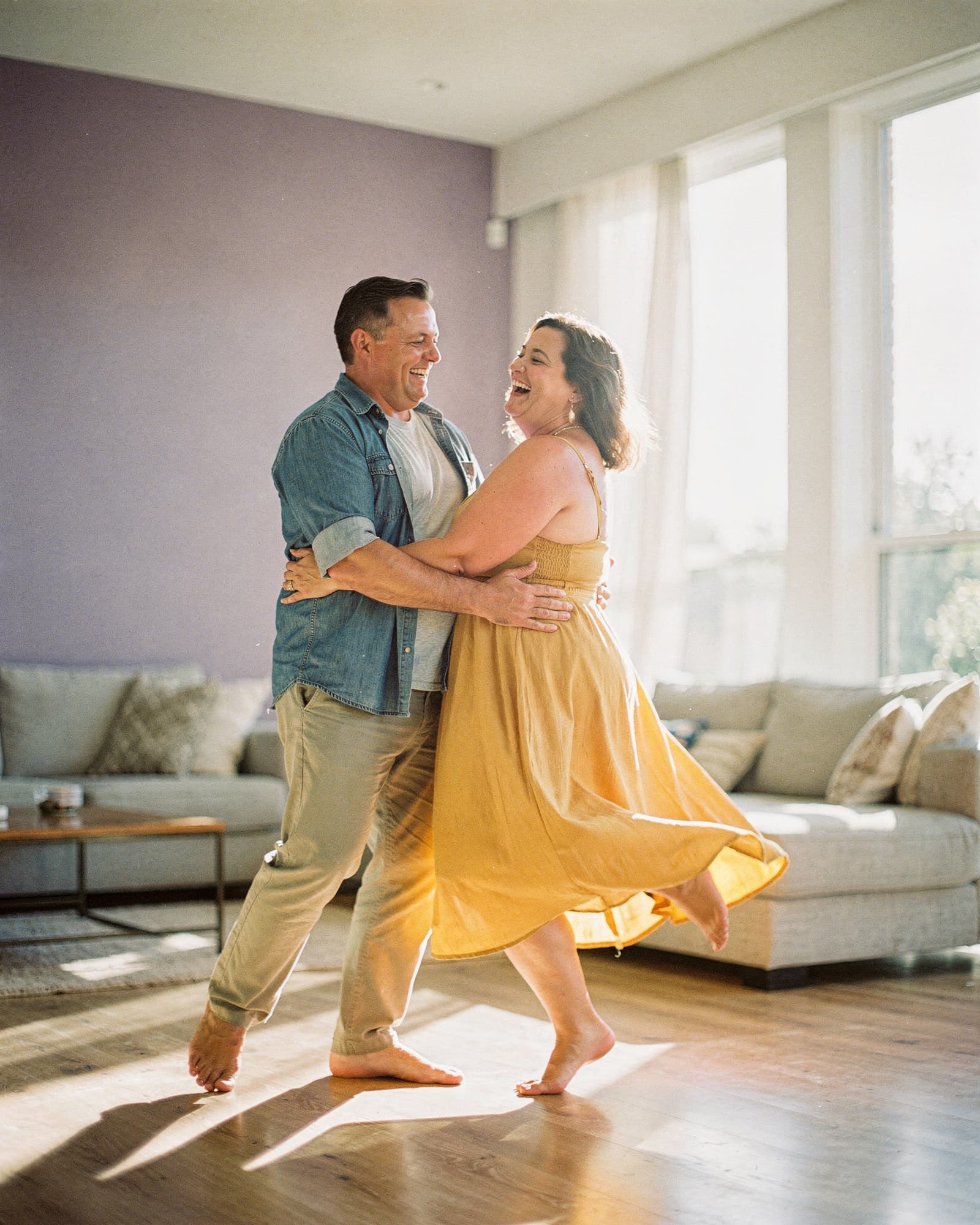A man at home in a relaxed, warm everyday moment